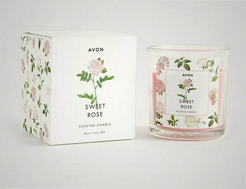Avon Sweet Rose Duftkerze Geschenk für Sie Geschenkbox Raumduft