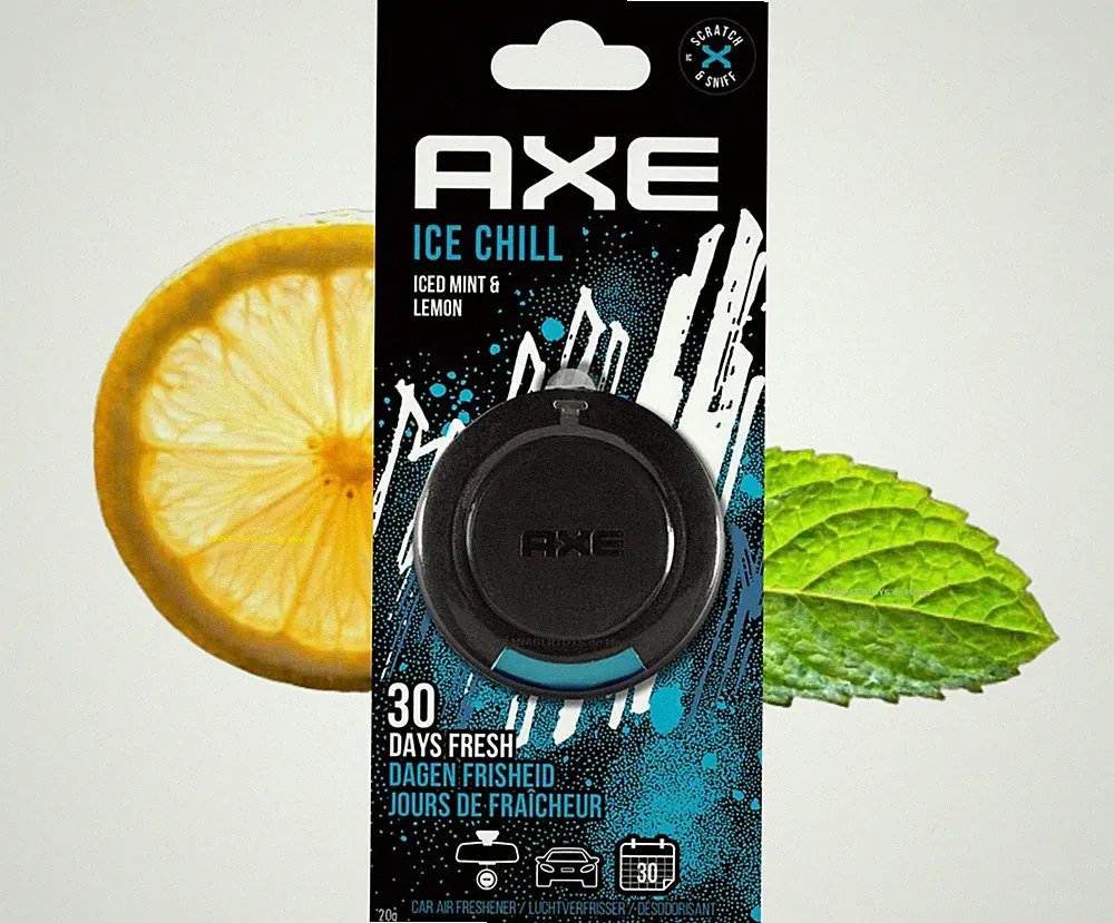 AXE ICE CHILL Duftspender Lufterfrischer Spiegel Anhänger Lemon Mint Minze Zitro