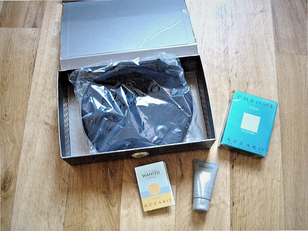 Azzaro Chrome AQUA + Wanted Parfum GeschenkSet NEU OVP Parfüm Duschgel Tasche