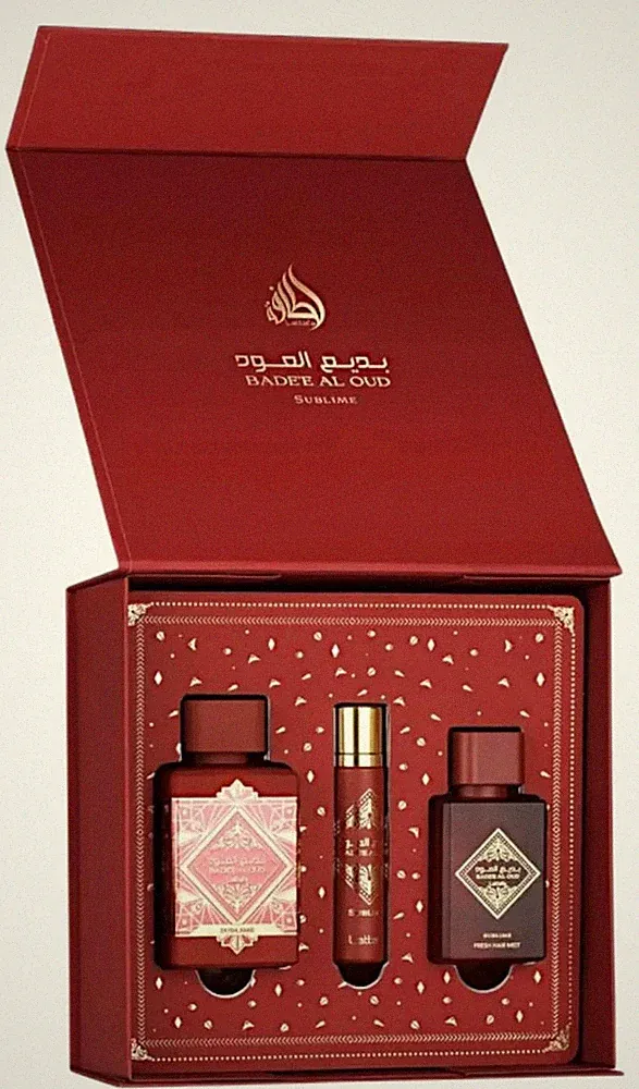 Badee Al Oud Sublime 3-teiliges Eau de Parfum -Geschenkset von Lattafa Perfumes