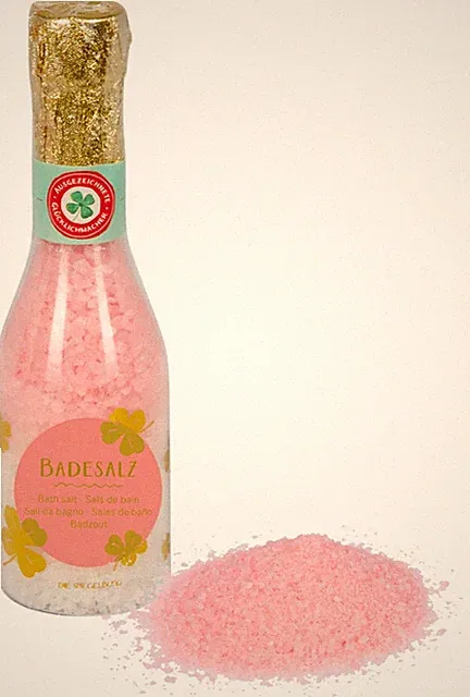 Badesalz Geschenk Viel Glück Wellness Piccolo Flasche Duft Badezusatz