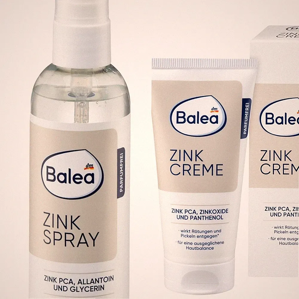 Balea Zink Spray 150ml + Zink Creme 50ml Set mit Zink PCA & Panthenol
