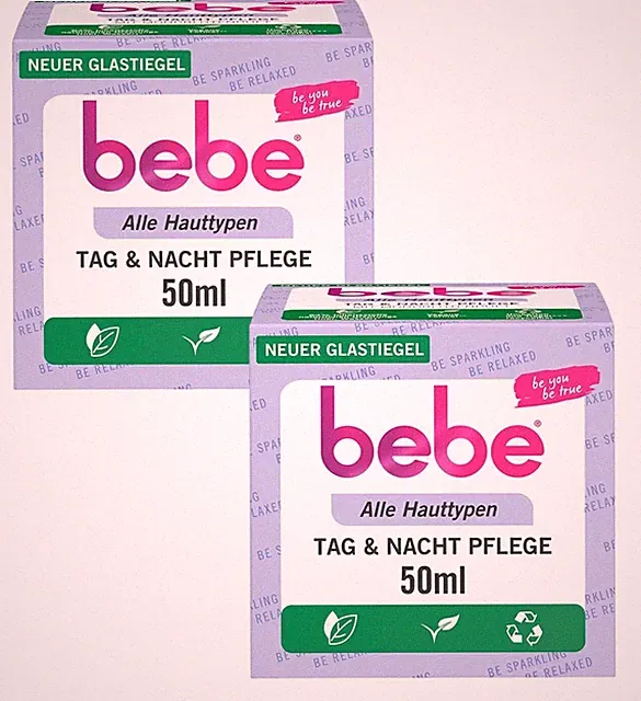 ✅ bebe Tag & Nacht Pflege Gesichtscreme Vanilleduft Feuchtigkeitspflege 2x 50ml✅