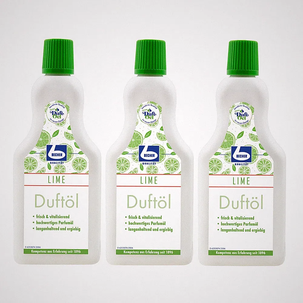 Becher Duftöl Lime – Langanhaltende Parfümöl-Lufterfrischer 3×500 ml