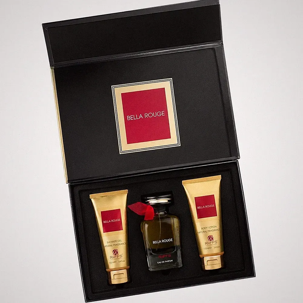 Bella Rouge von Riiffs, 3-teiliges Geschenkset (100 ml Eau de Parfum + Duschgel