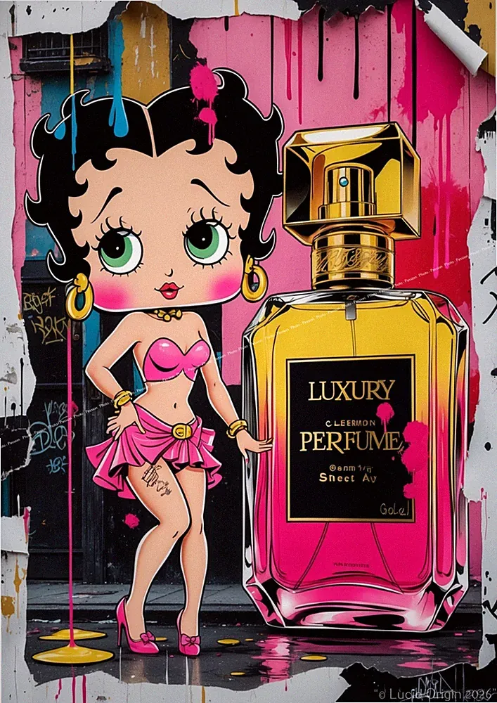 Betty Boop Luxus Parfüm A4 Poster Pop Art Glamour Poster Kunstdruck