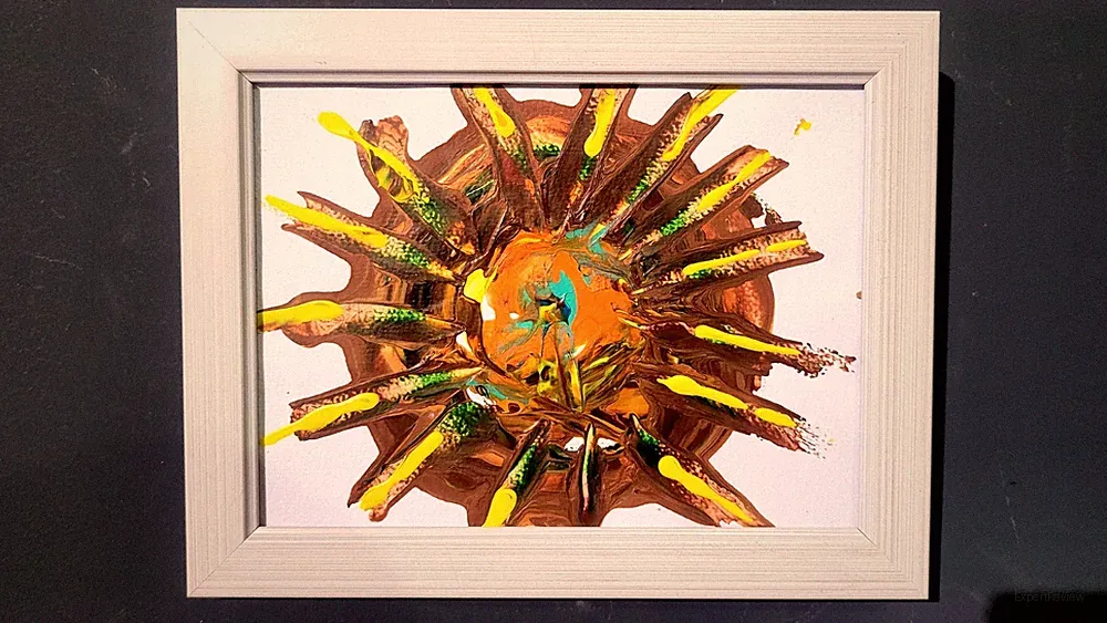 Bild 23×22 Kunst Handgemalt Original Acryl Natur Unikat Energie Sonne Kunst art