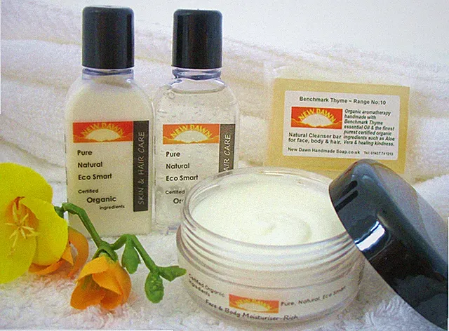 Bio Haut- & Haarpflege Probe oder Geschenkset - Seife, Shampoo, leichte & reichhaltige Creme