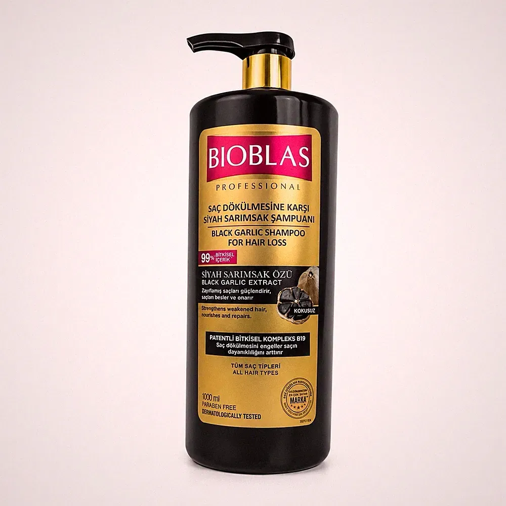 Bioblas Schwarzer Knoblauch Shampoo 1000ml, Anti Haarausfall, geruchlos