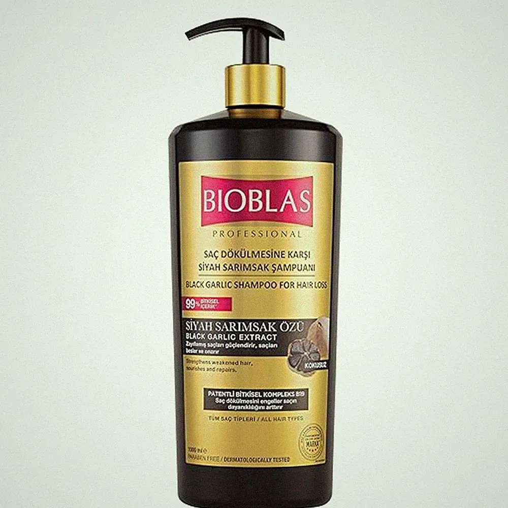 Bioblas Schwarzer Knoblauch Shampoo 1000ml, Anti Haarausfall, geruchlos