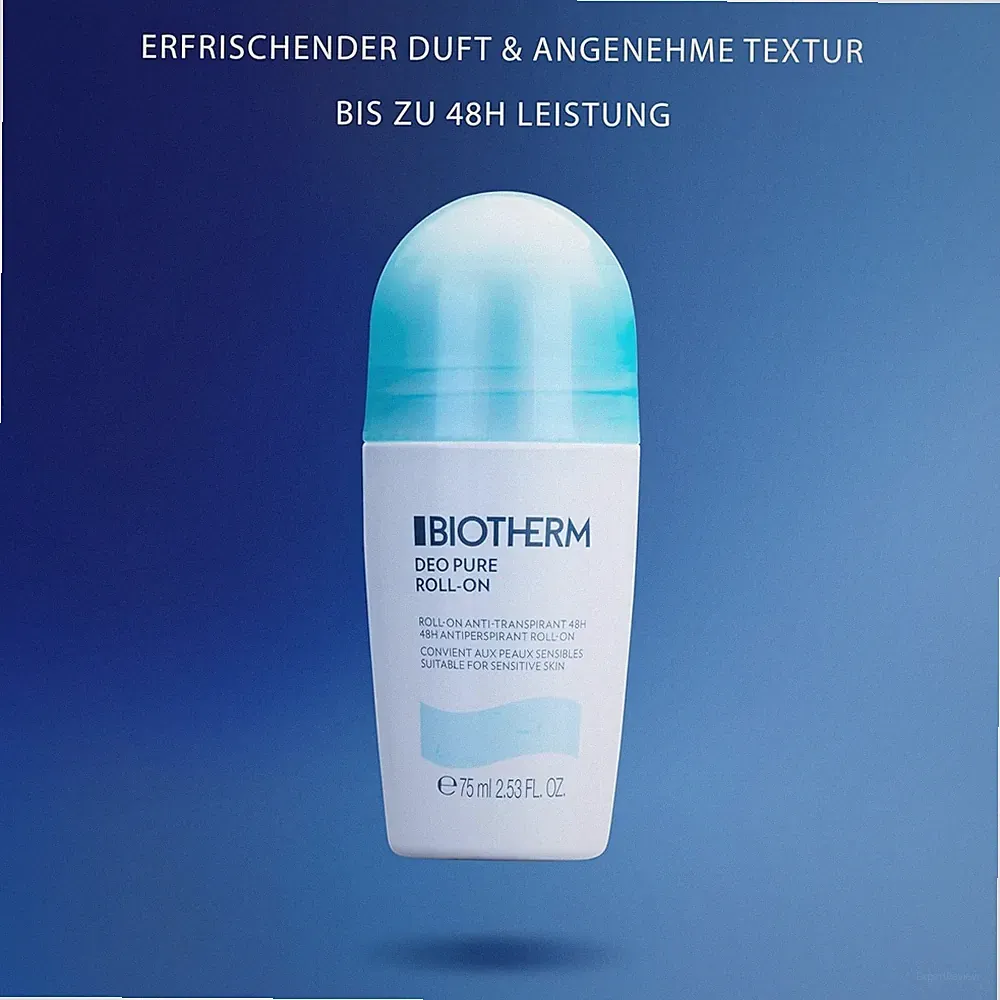 Biotherm Deo Pure Roll-On, 48 H Anti-Transpirant, wirksamer Schutz vor