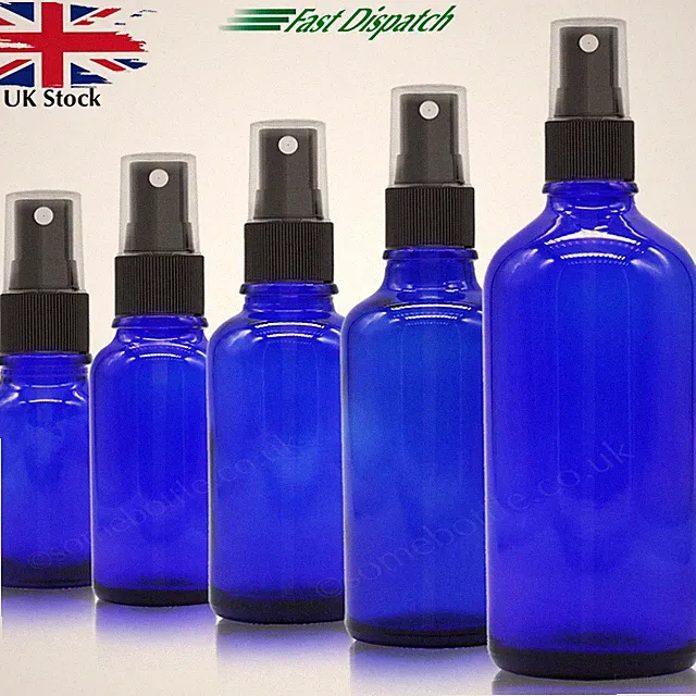 BLAUGLAS Sprühflasche ZERSTÄUBERSPRAY Nebelspray für Öle Desinfektionsmittel Parfüm