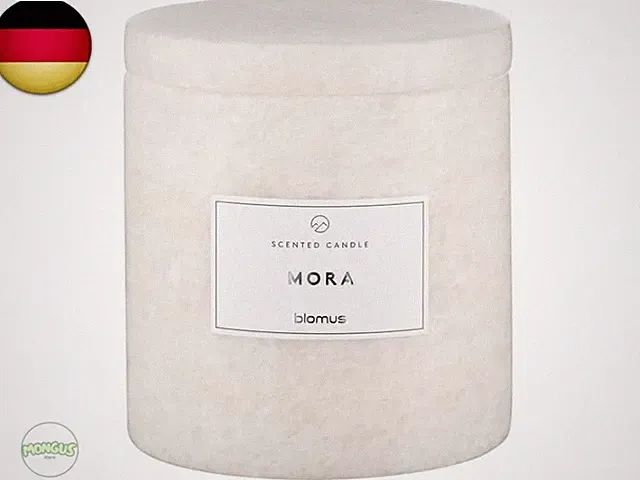 blomus Duftkerze -FRABLI- | Farbe Moonbeam | Größe S | Duft Mora | Aus Marmor, A