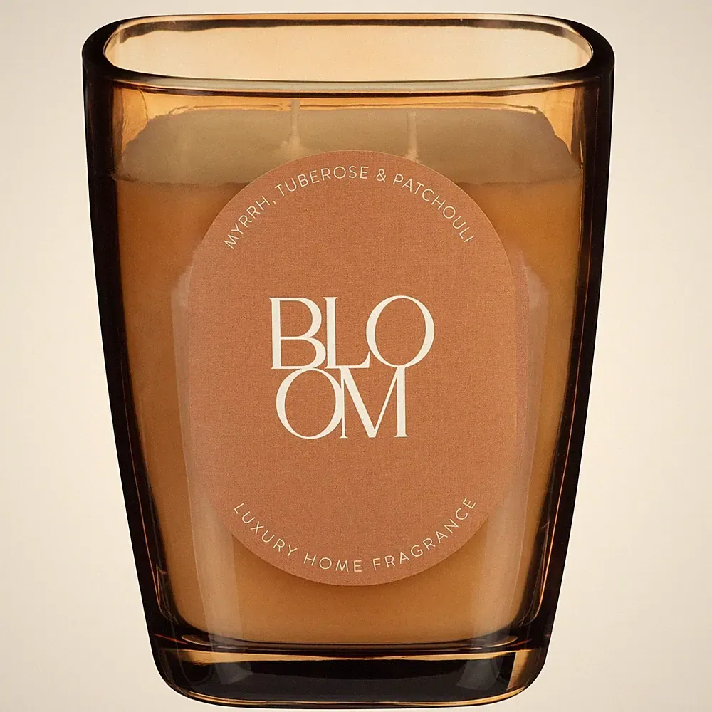 Bloom Luxus Duftkerze Deko Glas - Myrrhe, Tuberose & Patchouli