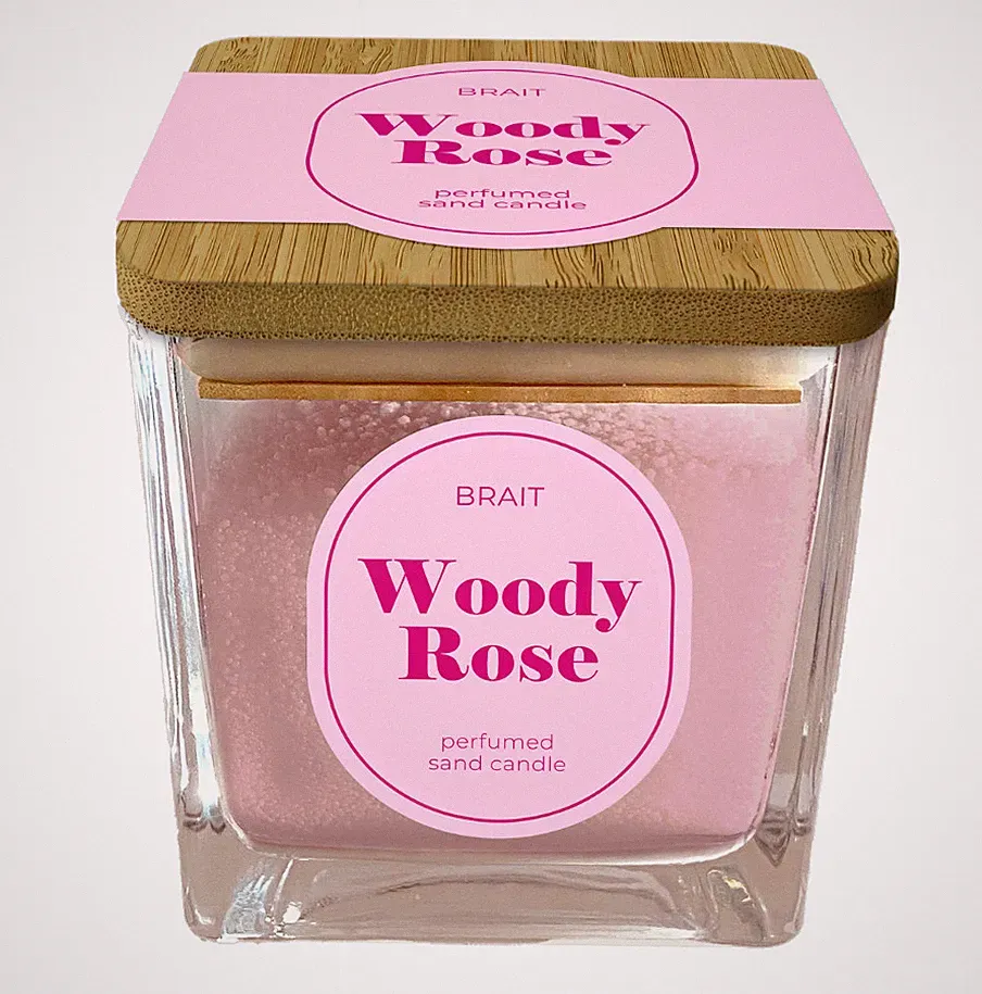 Brait Duft Sandkerze 130g WOODY ROSE 100% natürliche Inhaltsstoffe