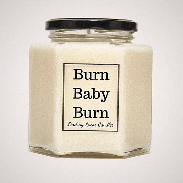 Burn Baby Burn, Kerzen, Kerze, Geschenk für Freund, lustiges Geschenk, Wortspiel Geschenk