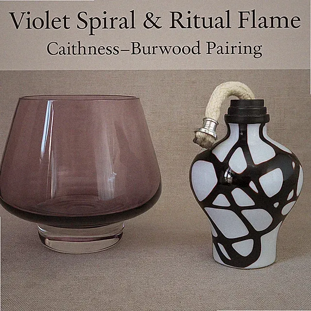 Caithness Glasschale & Ashleigh & Burwood Duftlampe, skulpturales Ritual Paar