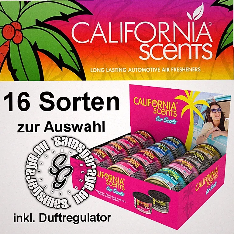 California Scents - Lufterfrischer / Duftdose / 16 Sorten / Auto / Camper / Boot