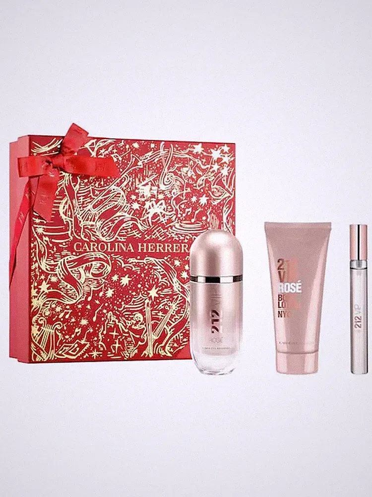Carolina Herrera 212 VIP Rose EdP Damen-Geschenkset 80 ml (3-Teilig) Duft NEU