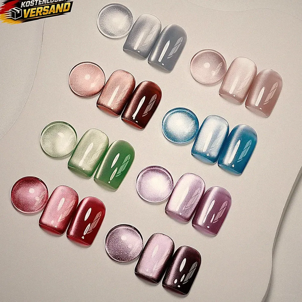 Cat Eye UV Gel Nagellack Set magnetisch 8 Farben für DIY Maniküre & UV-Lack
