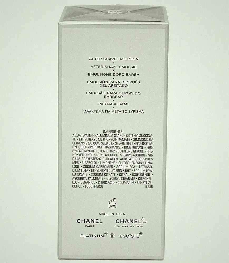 Chanel Egoiste Platinum After Shave Moisturiser 75ml
