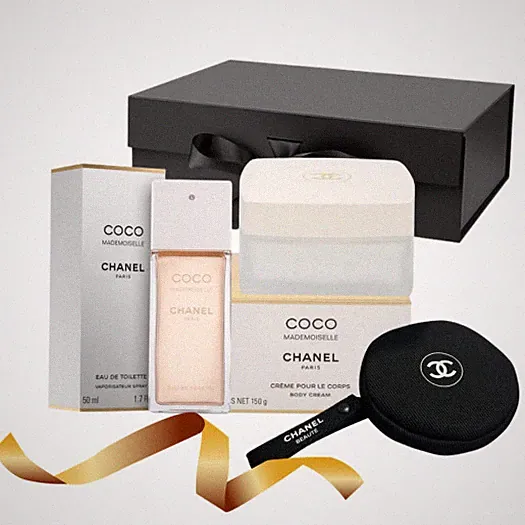 Chanel Geschenkset Coco Mademoiselle Eau de Toilette 50ml + Körpercreme + Pochette