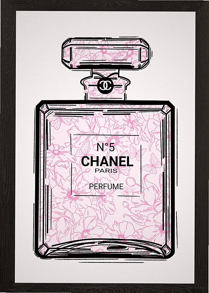 Chanel No. 5 Parfüm Flakon gerahmt Wandbild Poster Leinwanddruck Bild