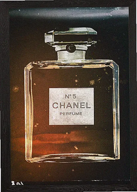 Chanel No 5 Parfum Flakon gerahmt Wandbild Poster Leinwanddruck Bild