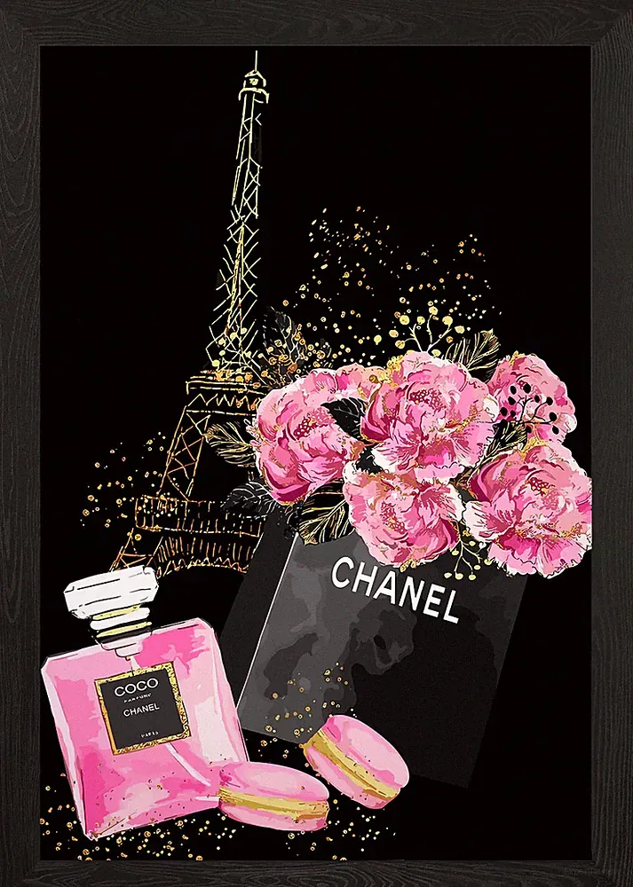 Chanel Parfum gerahmtes Wandbild Poster Leinwanddruck Bild
