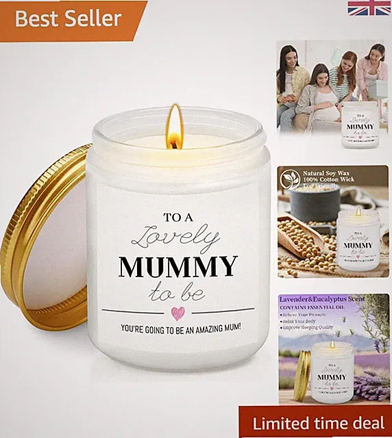 Charming Mummy to Be Kerze: 7 Unzen Lavendel Sojawachs Geschenk für werdende Mütter