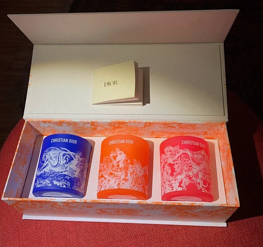 CHRISTIAN DIOR DUFTKERZEN SET 3-TEILIG Nature 75g RAR