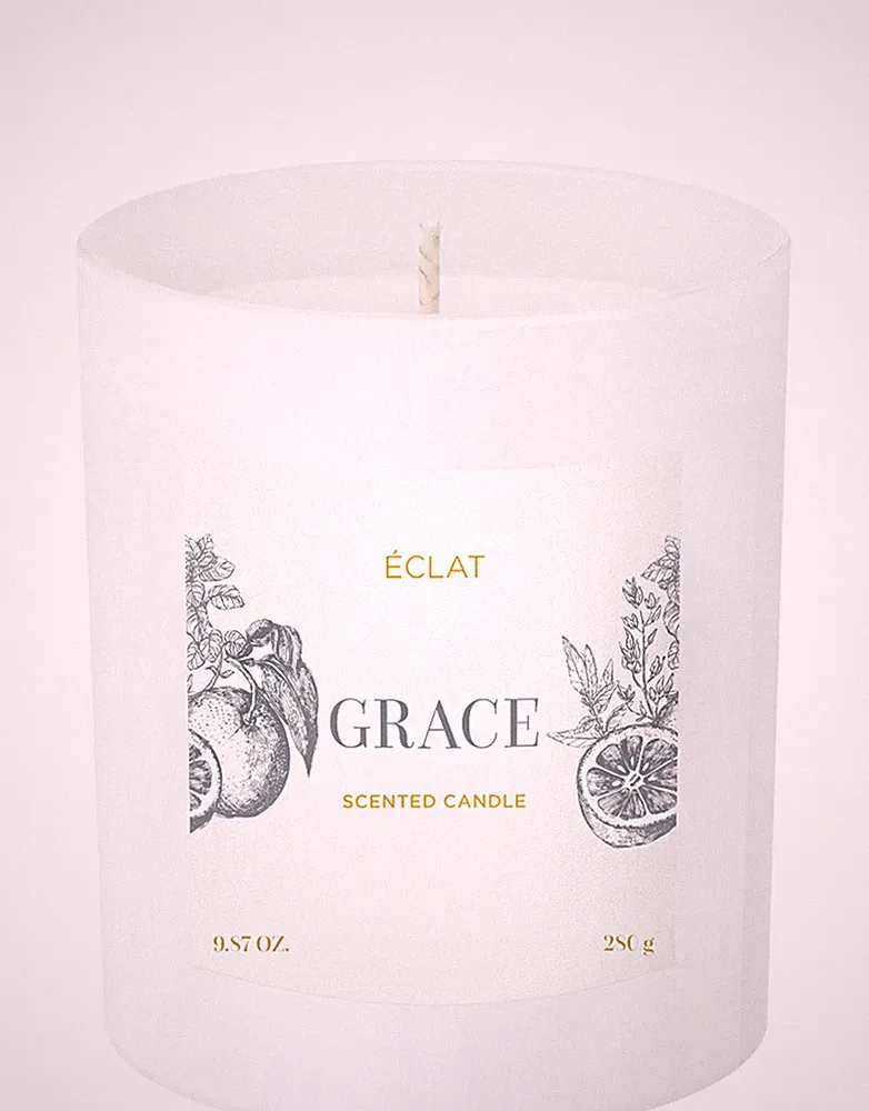 ÉCLAT Grace Duftkerze - natürliches Sojawachs, Vegan, 280g Kerze, Geschenk, hand