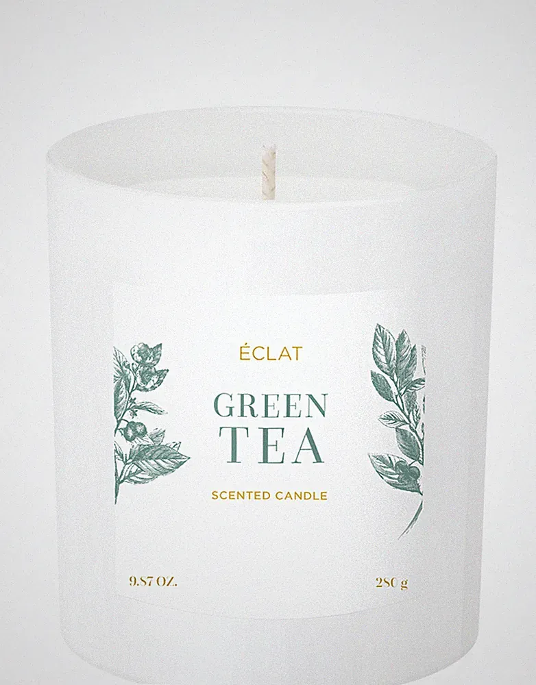 ÉCLAT Green Tea Duftkerze - natürliches Sojawachs, Vegan, 280g Kerze, Geschenk