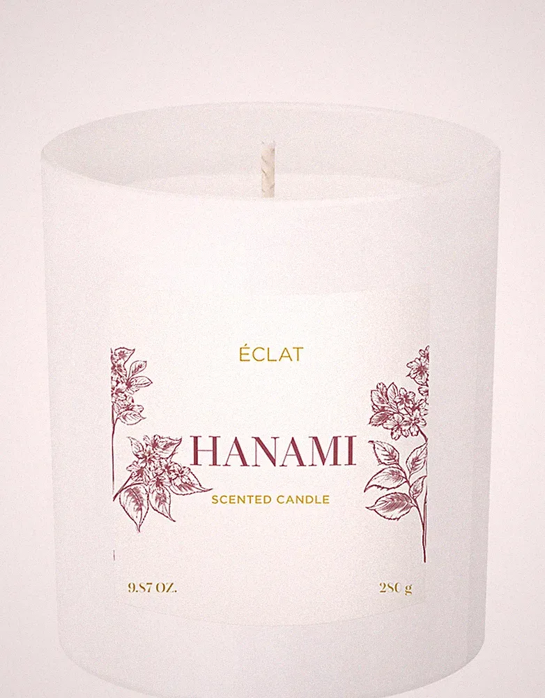 ÉCLAT Hanami Duftkerze - natürliches Sojawachs, Vegan, 280g Kerze, Geschenk, han