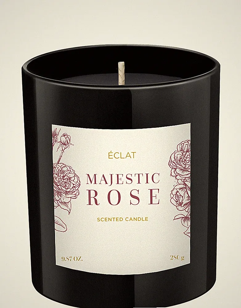 ÉCLAT Majestic Rose Duftkerze - natürliches Sojawachs, Vegan, 280g Kerze