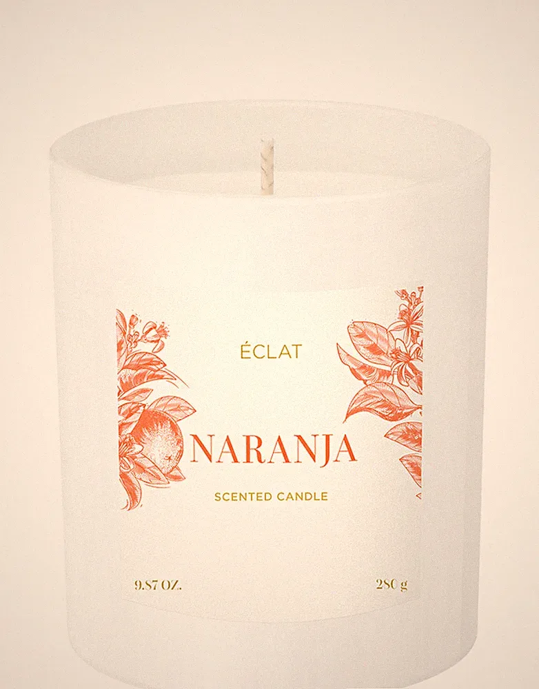 ÉCLAT Naranja Duftkerze - natürliches Sojawachs, Vegan, 280g Kerze, Geschenk, ha