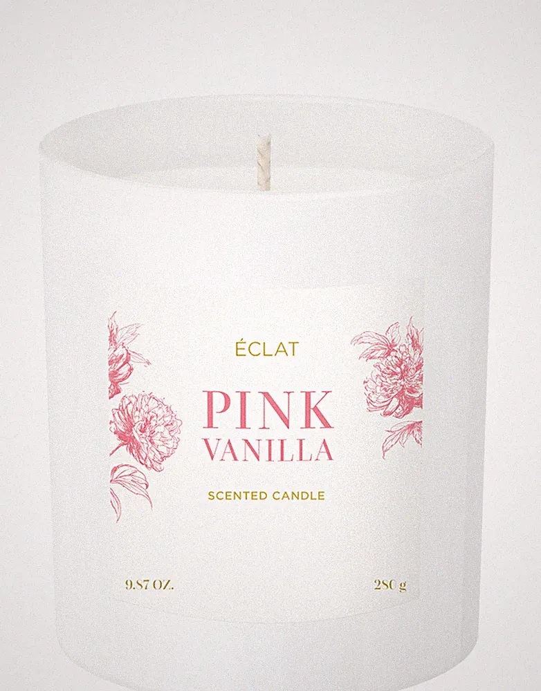 ÉCLAT Pink Vanilla Duftkerze - natürliches Sojawachs, Vegan, 280g Kerze, Geschen