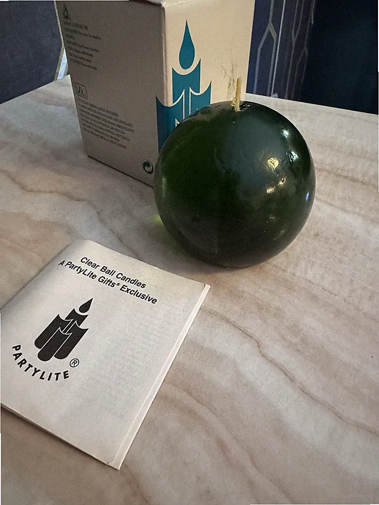 Clear Ball Candle PartyLite Gifts® Exclusive Holiday Scent Green Hard To Find