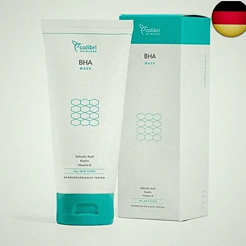 colibri skincare BHA Mask 150 ml - Aktivkohle Gesichtsmaske mit 2% BHA