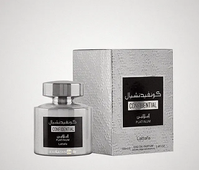 Confidential Platinum Silber EDP - 100ml von Lattafa - Unisex Orientalisch Arabi