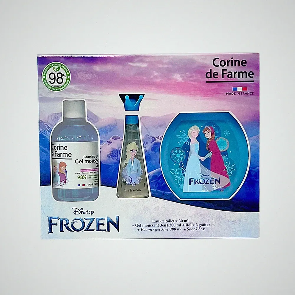 Corine de Farme Frozen Set: Eau de Toilette Schaumbad & Brotdose für Mädchen
