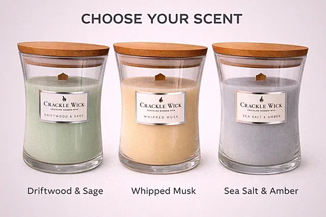 Crackle Docht Kerze Holzdocht Duftglas Kerze Wählen Sie Ihren Duft Geschenk