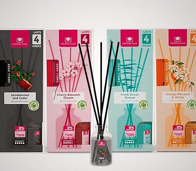 Cristalinas 25ml Intense Air Fragrance Reed Diffuser Home Freshener Last 4 Weeks