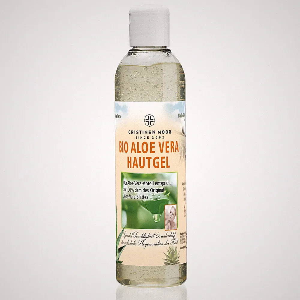CRISTINEN MOOR Bio Aloe Vera Hautgel 250 ml - 100% Feuchtigkeit mit Algenextrakt