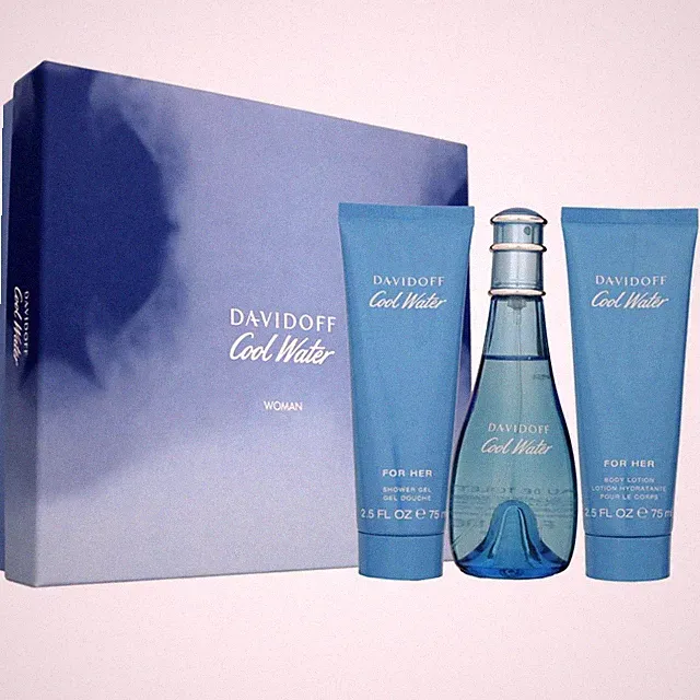 Davidoff Cool Water Woman - Women Set 100 ml EDT & 75 ml BL & 75 ml Showergel