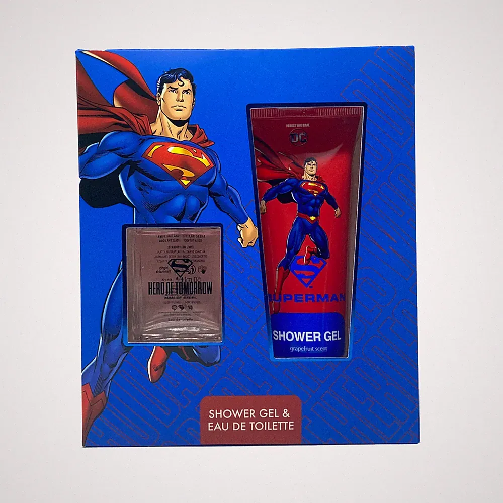 DC Superhelden Superman Geschenk Set für Mann & Frau Duschgel & Eau De Toilette