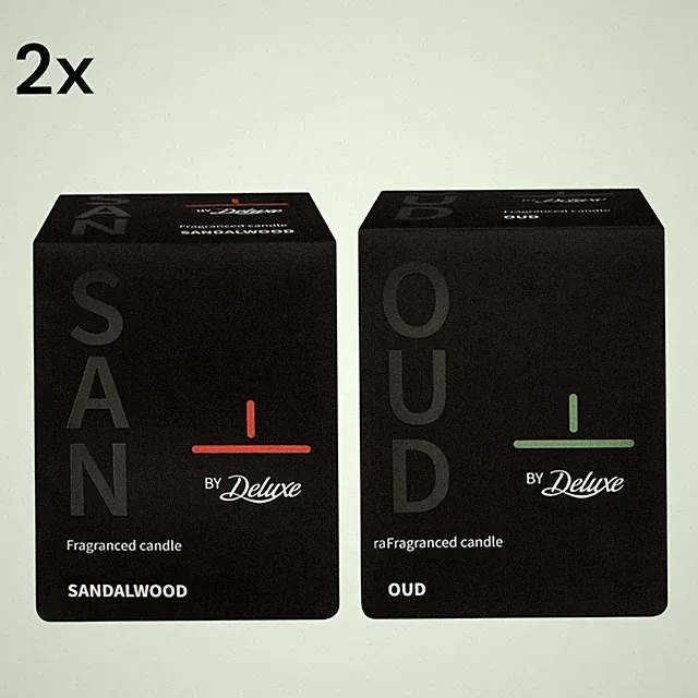 Deluxe Oud & Sandal Duftkerzen 2x Luxus Raumduft Konvolut