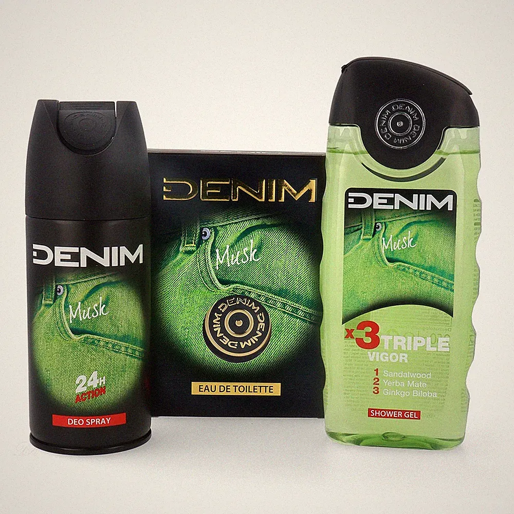 DENIM MUSK Pflegeset Deo + duschgel + Eau de Toilette