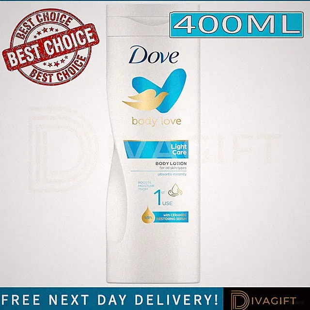 DOVE BODY LOVE LIGHT CARE BODY LOTION 400ML ZUR HYDRATISIERUNG ALLER HAUTTYPEN NEU