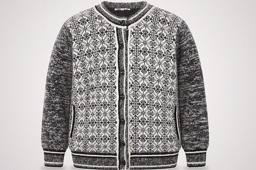 Duft Damen Strickjacke Pullover Größe S UK '' Mehrfarbig Rundhals Geometrisch